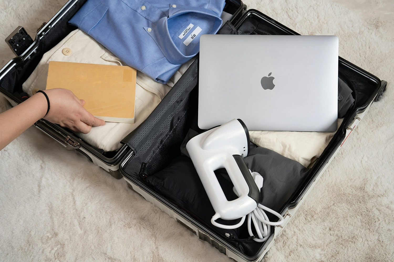 An open suitcase